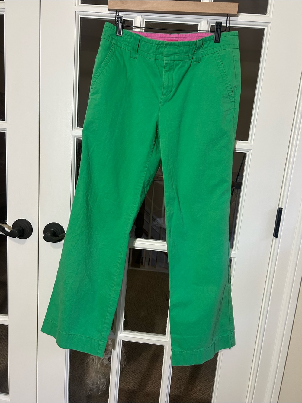 Lilly Pulitzer Green chinos with Pink Waistband Detail Main Line fit sz 8